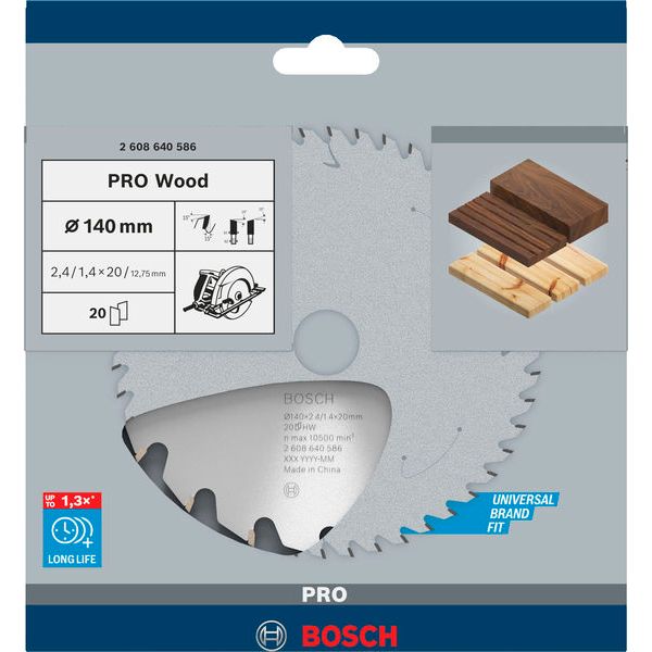 Optiline Wood circular saw blade 140 x 20/12,7 x 2,4 mm, 20 image 2