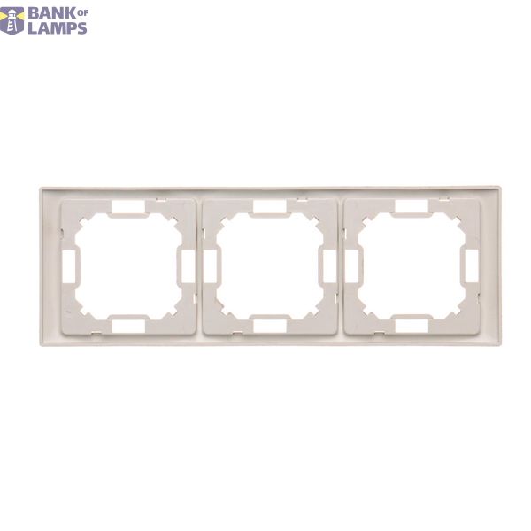 Triple illuminated contact push button, 10AX, champagne matt image 1