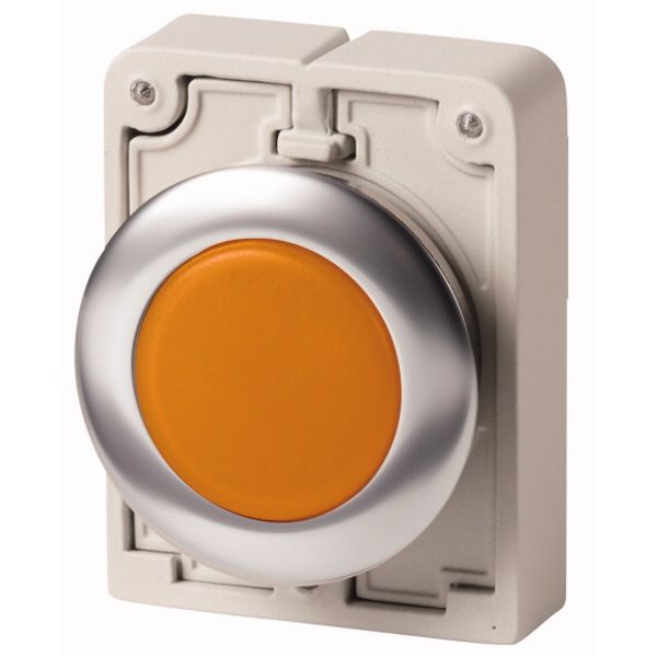 M30I-FL-A Indicator light, RMQ-Titan, flat, orange, Front ring stainless steel image 1