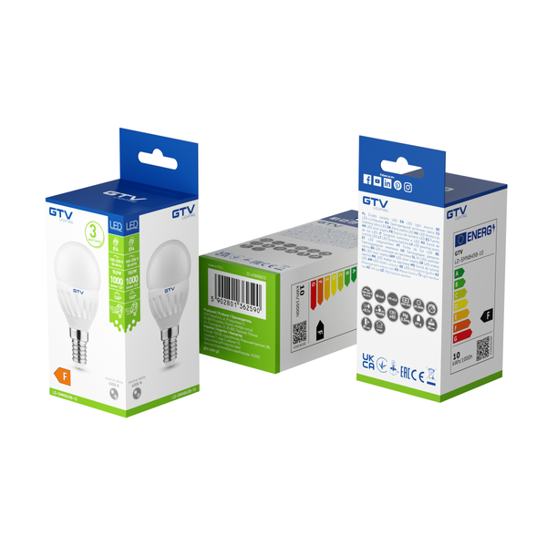 LED Bulb E14, B45, 10 W, 1000 lm, 4000K, AC180-250V, 160°, CERAMIC image 3