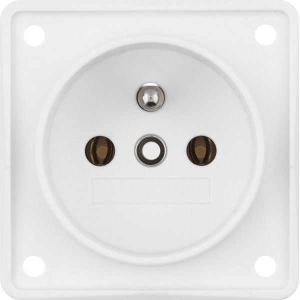 Socket outlet w. earthing pin, screw term.s, Int. module inserts, pw m image 1