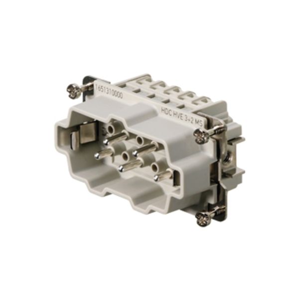 HDC insert, Male, 830 V, 20 A, Number of poles: 5, Screw connection, Size: 4 image 1