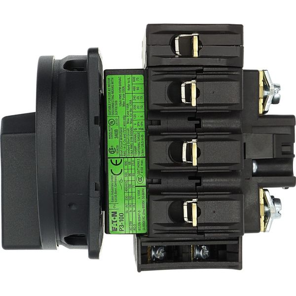 P3-100/EA/SVB-SW/N/HI11 Main switch, P3, 100 A, flush mounting, 3 pole + N, 1 N/O, 1 N/C, STOP function, With black rotary handle and locking ring, Lockable in the 0 (Off) po image 15