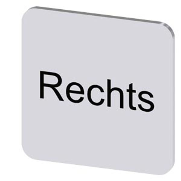 Labeling plate 22x22 mm, silver-colored label, labeling: Rechts image 1
