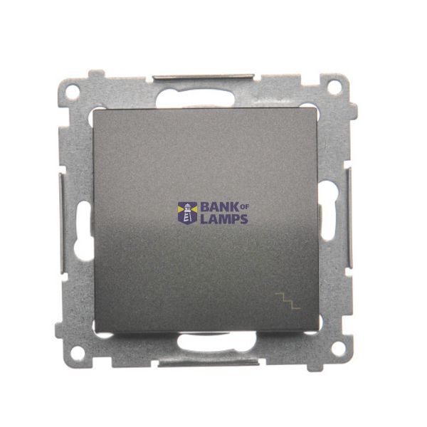 Two-way switch, (module), 10AX, quick connection, anthracite, metalic image 1