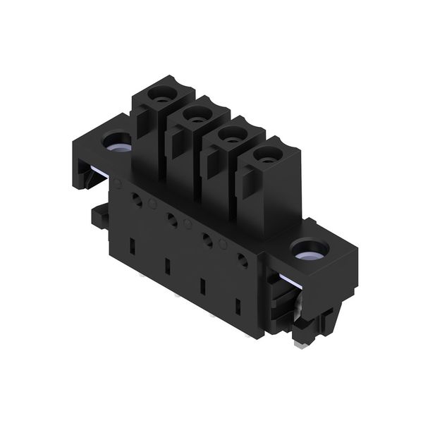 PCB plug-in connector, female header, Solder flange inverted, THT/THR solder connection, 3.81 mm, Number of poles: 4, 180°, Solder pin length (l): 1.5 mm, tinned, black, Box image 3