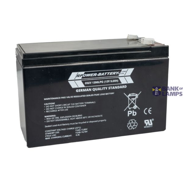 RPower OGiV battery with a long service life of up to 12 years, 12V/9.0Ah (C20) image 1