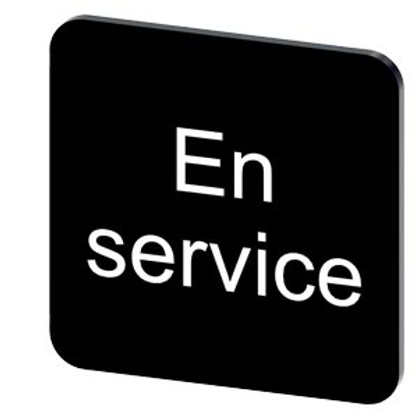 Labeling plate 22 x 22 mm, label black, labeling: En Service image 1