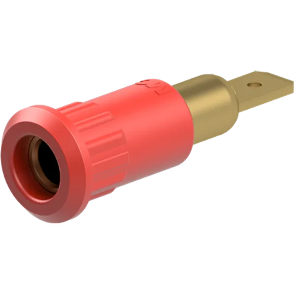 4 mm socket, plug-in connection, mounting Ø 8.2 mm, red, 64.3010-22 image 1