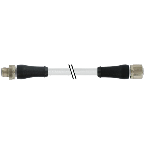 M12 Power male 0° / female 0° L-cod. PUR 5x1.5 gy 1m image 1