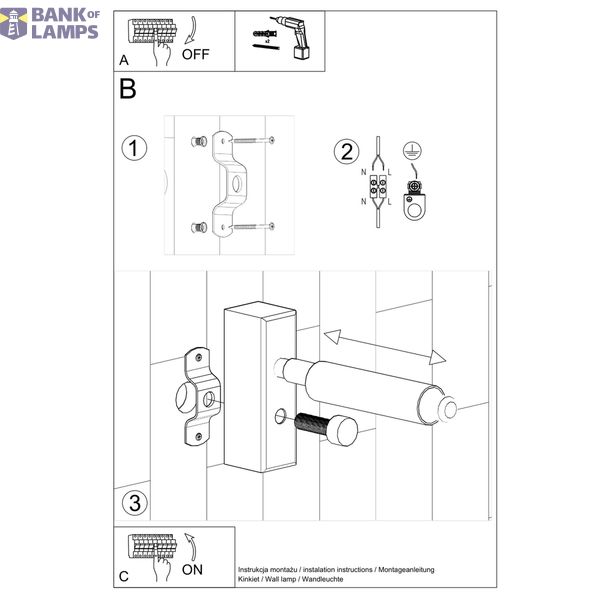 WALL LAMP EYETECH 1 BLACK G9 1X40W IP20 image 6