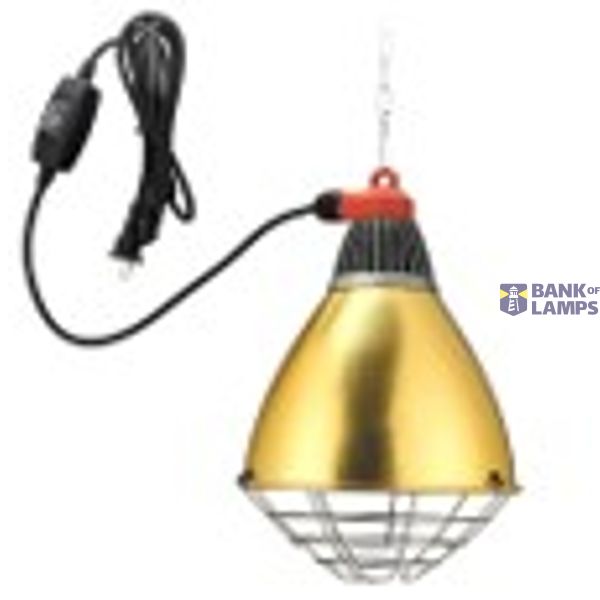 Heat Lamp Fixture, Aluminum Reflector Shade with Metal Cage, Max 250W , 110V-240V image 1