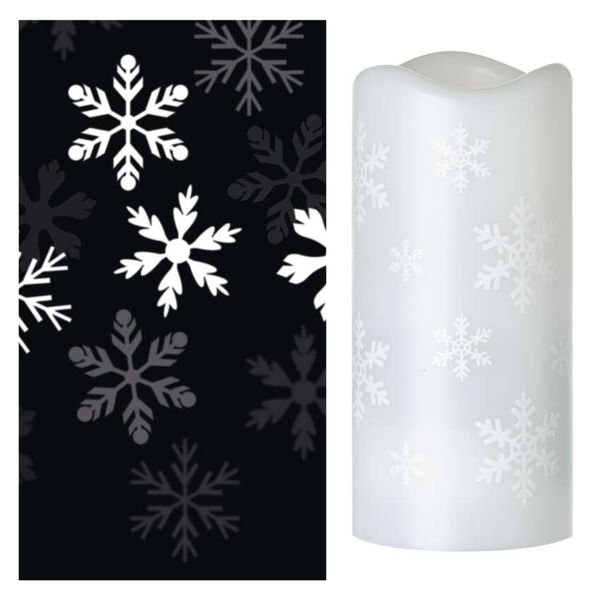 LED decorative projector – snowflakes, 3x AAA, indoor, cool white image 1