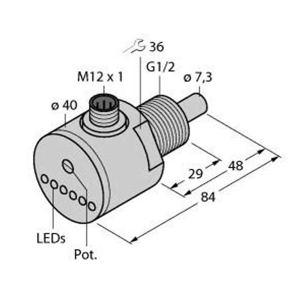 Flow Monitoring Immersion Sensor with Integrated Processor   FCS-GL1/2A4-AP8X-H1141 image 1