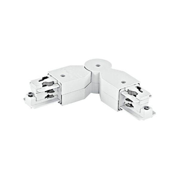 Track On 3-phase corner connector flexible 240ø white image 1