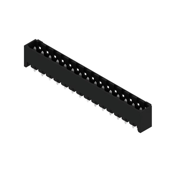 PCB plug-in connector, male header, closed side, THT/THR solder connection, 5.08 mm, Number of poles: 15, 180°, Solder pin length (l): 3.2 mm, tinned, black, Box image 2