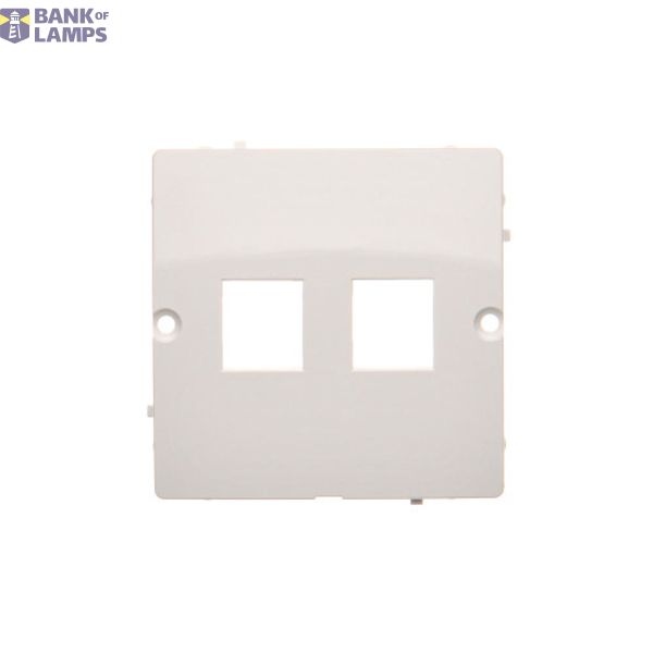Double Keystone flat IT/telephone socket cover, (cover), white image 1
