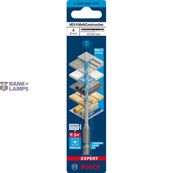 EXPERT HEX-9 MultiConstruction Drill Bit, 4x45x90 image 2