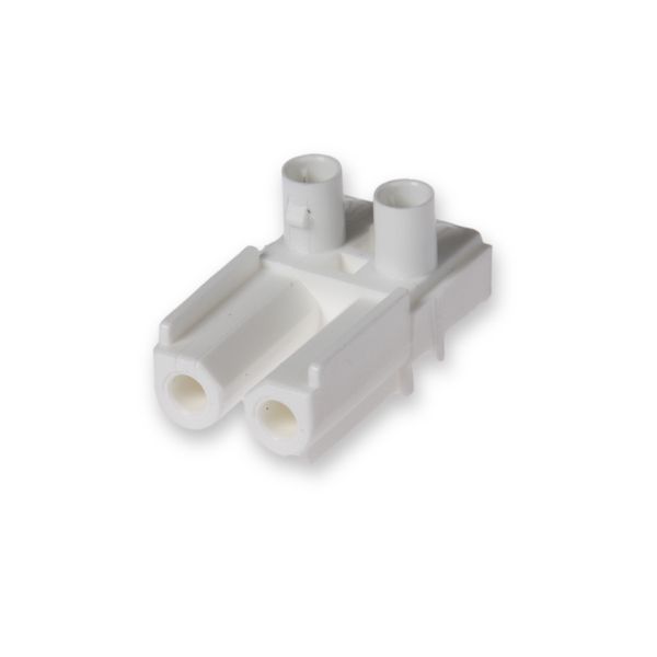 Coupler 2-p socket, narrow, wht image 1
