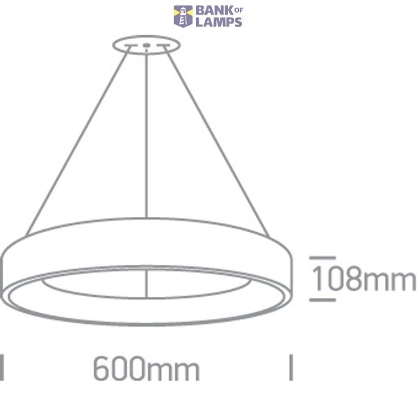 WHITE PENDANT LED 42W CCTV IP20 230V image 3