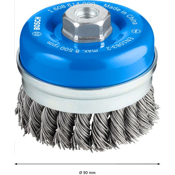 Cup Brush Knotted 90 mm Steel image 3