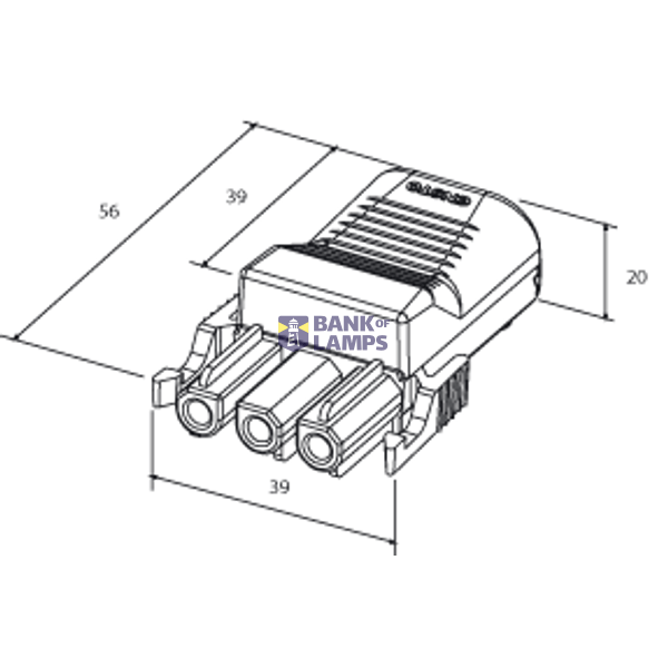 Coupler 3p socket str-rel, narrow, blk image 6
