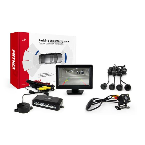 Parking assistant system TFT01 4,3" with HD 315 LED 4 sensors black "GOLD" image 1