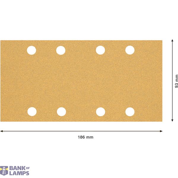 EXPERT C47 Sandpaper with 8 holes for Orbital Sanders 93 x 186 mm, G 6 1-pc image 3