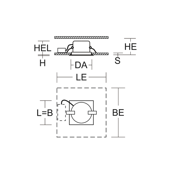 LEDONA square IP65, 16 W, 1350 lm, 827-865, white, DALI Recessed downl image 4