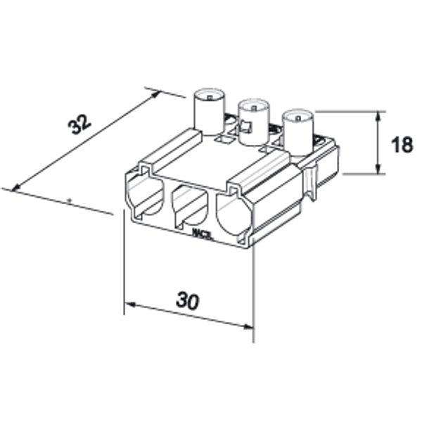 Coupler 3-p plug, narrow, wht image 2