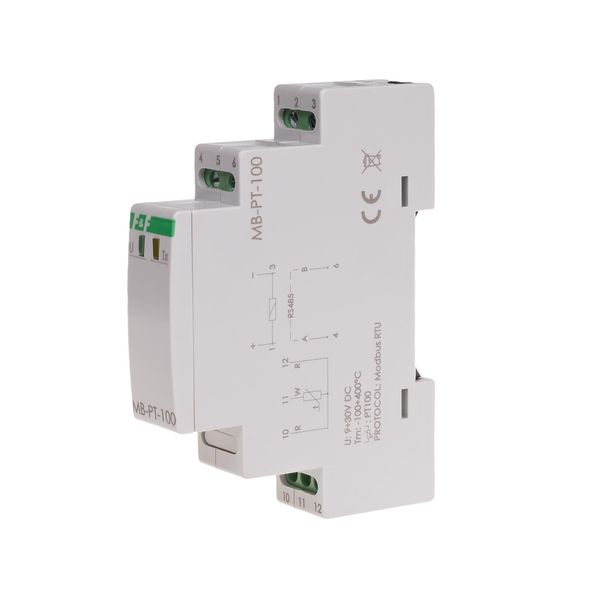 temperature measurement transducer, with MODBUS RTU output, for PT-100, without probe; MAX-MB-PT-100 image 1