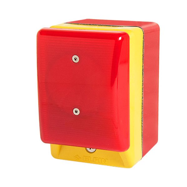 Emergency stop palm switch, illuminated, momentary, red mushroom button, illuminated enclosure image 1