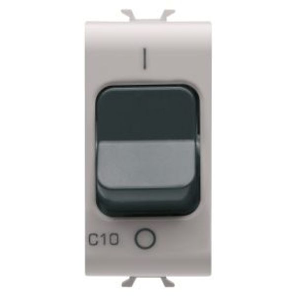MINIATURE CIRCUIT BREAKER - C CHARACTERISTIC - 1P+N 10A 230Vac - 1 MODULE - NATURAL SATIN BEIGE - CHORUSMART image 1