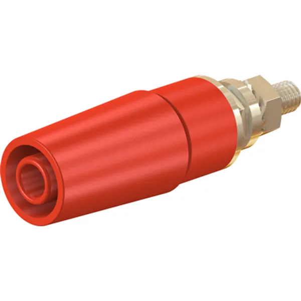 4 mm socket, screw connection, mounting Ø 8.3 mm, CAT II, red, 23.3050-22 image 1