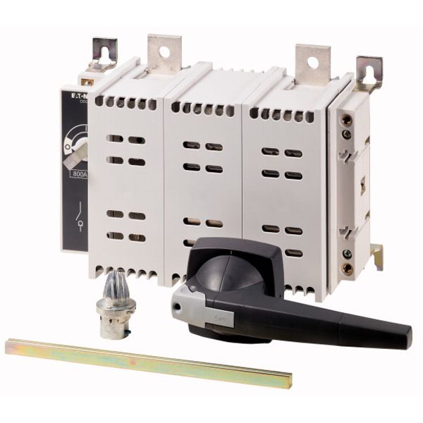 DDC-800/2/M4/P-G DC switch disconnector, 800 A, 2 pole, 1 N/O, 1 N/C, with grey knob, rear mounting image 1