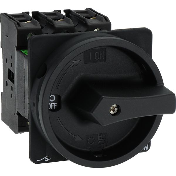 P3-100/V/SVB-SW Main switch, P3, 100 A, rear mounting, 3 pole, STOP function, With black rotary handle and locking ring, Lockable in the 0 (Off) position image 37