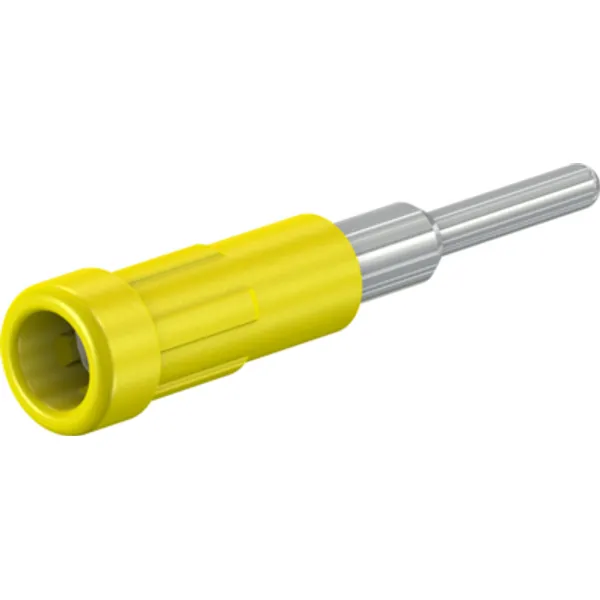 2 mm socket, solder connection, mounting Ø 3.9 mm, yellow, 63.9318-24 image 1