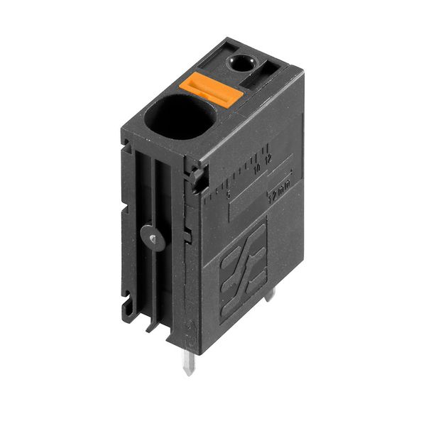 Printed circuit board terminals, 7.50 mm, Number of poles: 1, 180°, Solder pin length (l): 5 mm, tinned, black, PUSH IN without actuator, Clamping range, max. : 6 mm², Box image 1