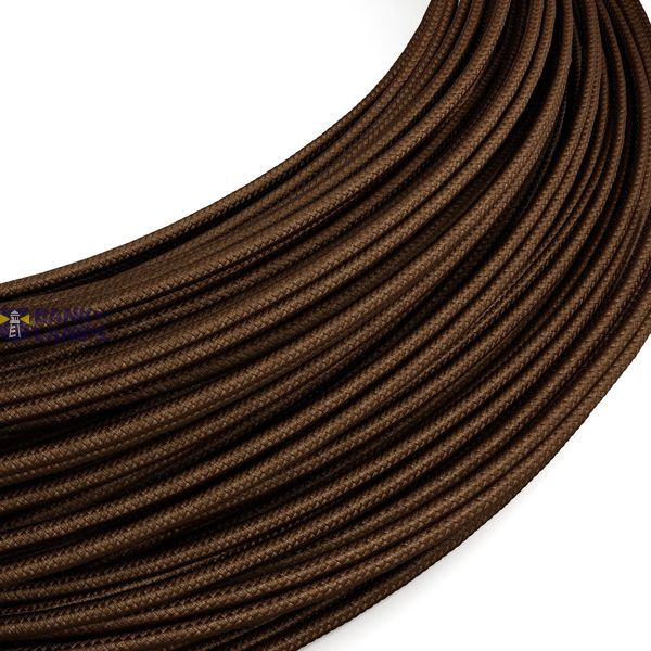 Extra Low Voltage power cable coated in silk effect fabric Brown RM13 image 1