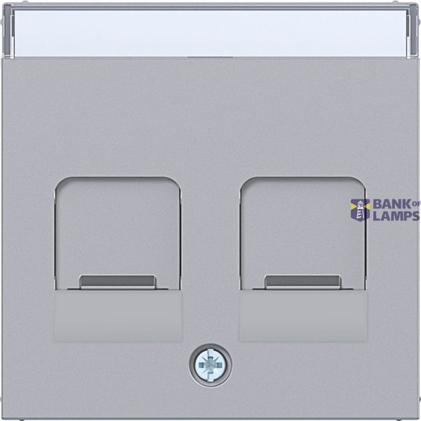 KeyStone 2-way central plate, dust protection, text field, A.x/C.x titanium image 1