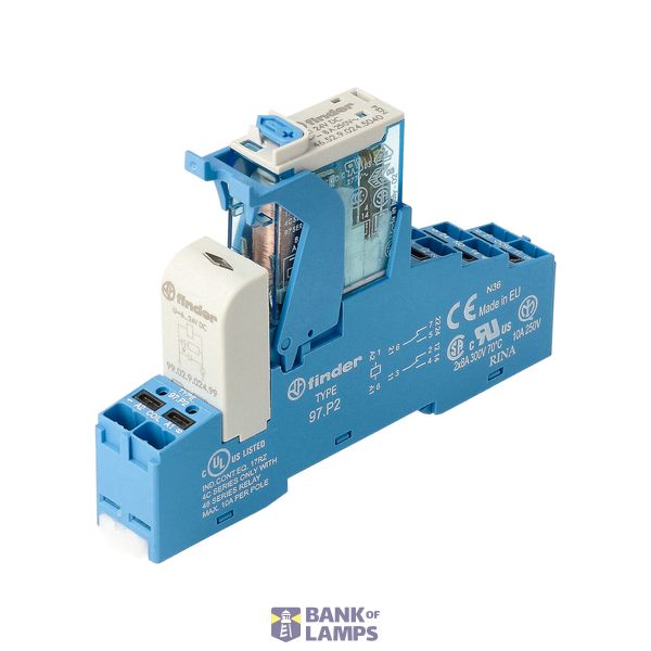 Rel. interface Mod. Push-IN 2CO 8A/24VDC/Agni+Au/LED/diode (4C.P2.9.024.5050) image 1