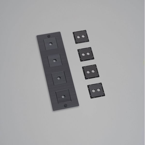 4G WALL PLATE / VERTICAL / WITH INFILLS / WITHOUT LOGO / SMOKED BRONZE image 1