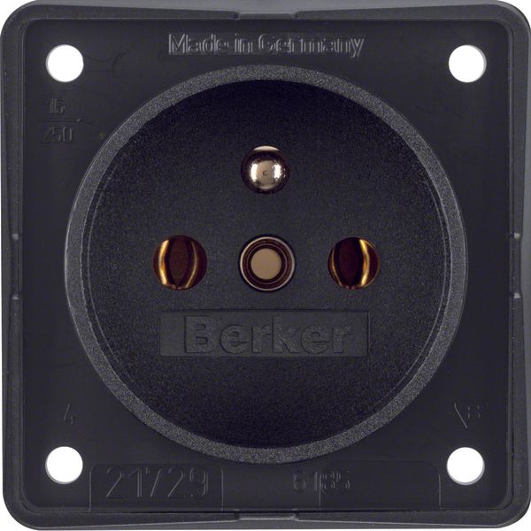 Socket outlet w. earthing pin, screw terminals, Int. module inserts, b image 1