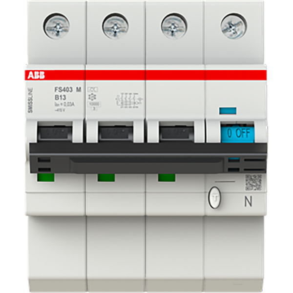 FS403M-B13/0.03 Residual current circuit breaker with overcurrent protection image 1