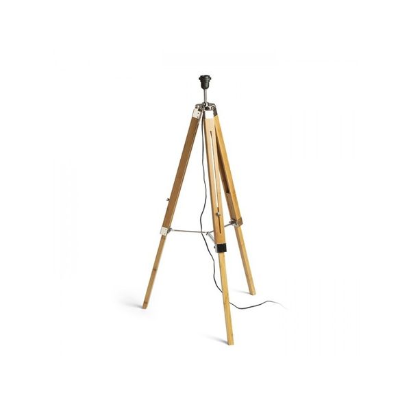ALVIS floor base bamboo/chrome 230V LED E27 15W image 1