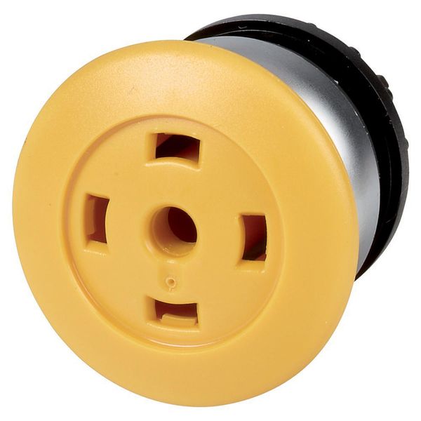 M22-DRP-Y-X Mushroom actuator, RMQ-Titan, Mushroom, maintained, Mushroom yellow, Without button plate, Bezel: titanium image 2