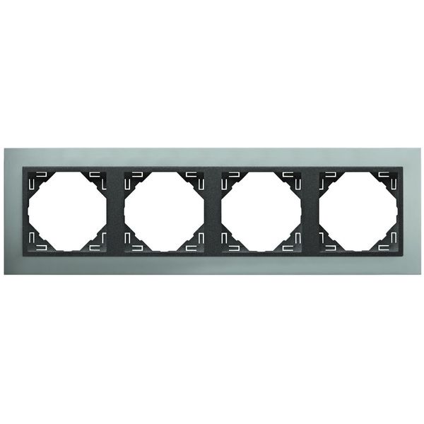 FOUR-GANG FRAME ALUMINIUM/GRAY image 1