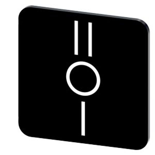 Labeling plate 22x22 mm, black label, icon: II* O I image 1