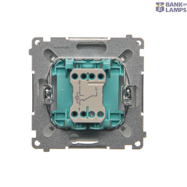 RJ12 double telephone socket, (module), Silver matt, metalic image 1