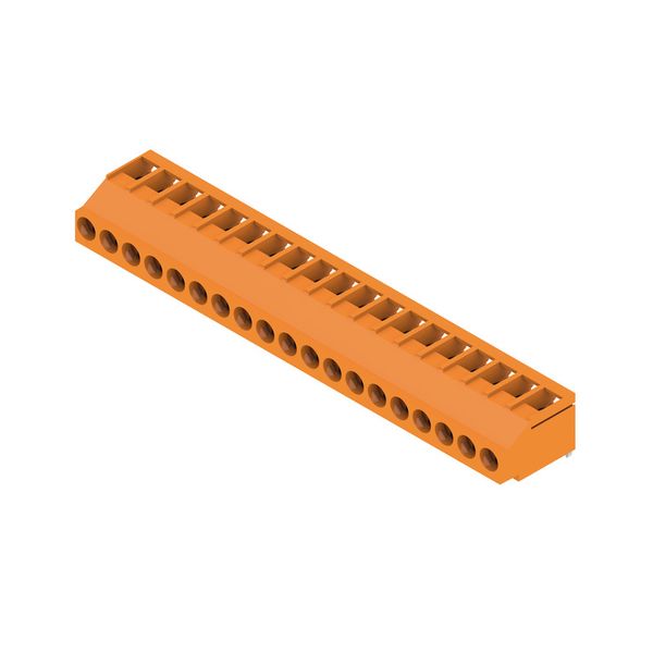 Printed circuit board terminals, 5.08 mm, Number of poles: 19, 180°, Solder pin length (l): 3.2 mm, tinned, orange, Clamping yoke connection, Clamping range, max. : 6 mm², Box image 4